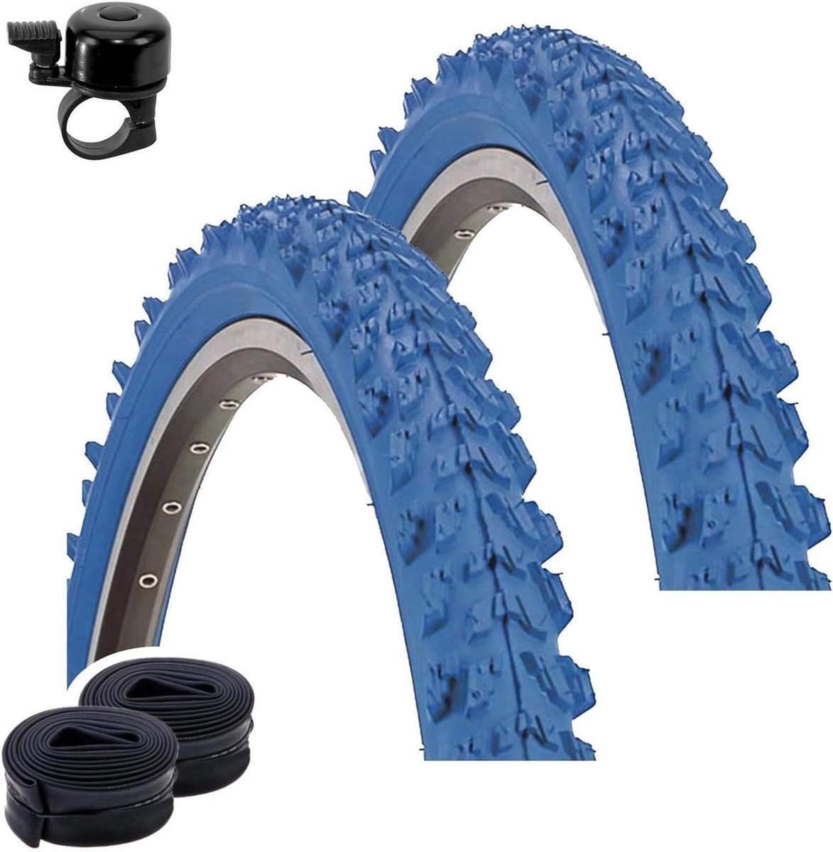 Fietsbanden Set - MTB Banden - Allround Gebruik - Inclusief Binnenbanden - 24 Inch - Blauw