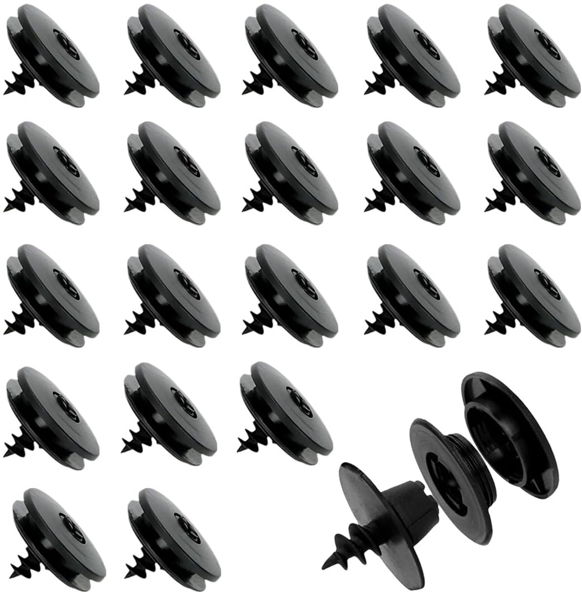 20 stuks autovloermatclips, universeel, 3-in-1 met anti-slip montagegesp, universele autovloermathouder, ronde houder voor bevestiging van clips automatten