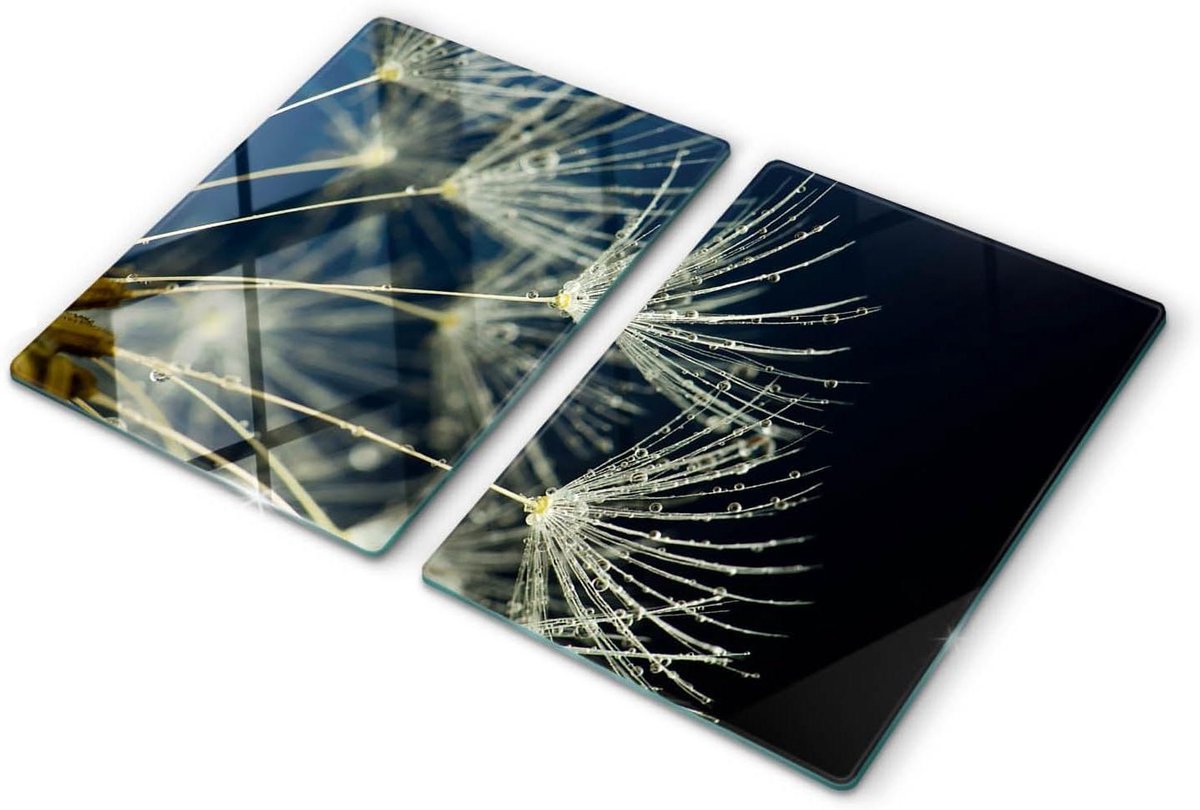 Glazen snijplank - Kookplaatafdekking - Keukenbescherming - Gehard glas - 40x52cm - Multicolor
