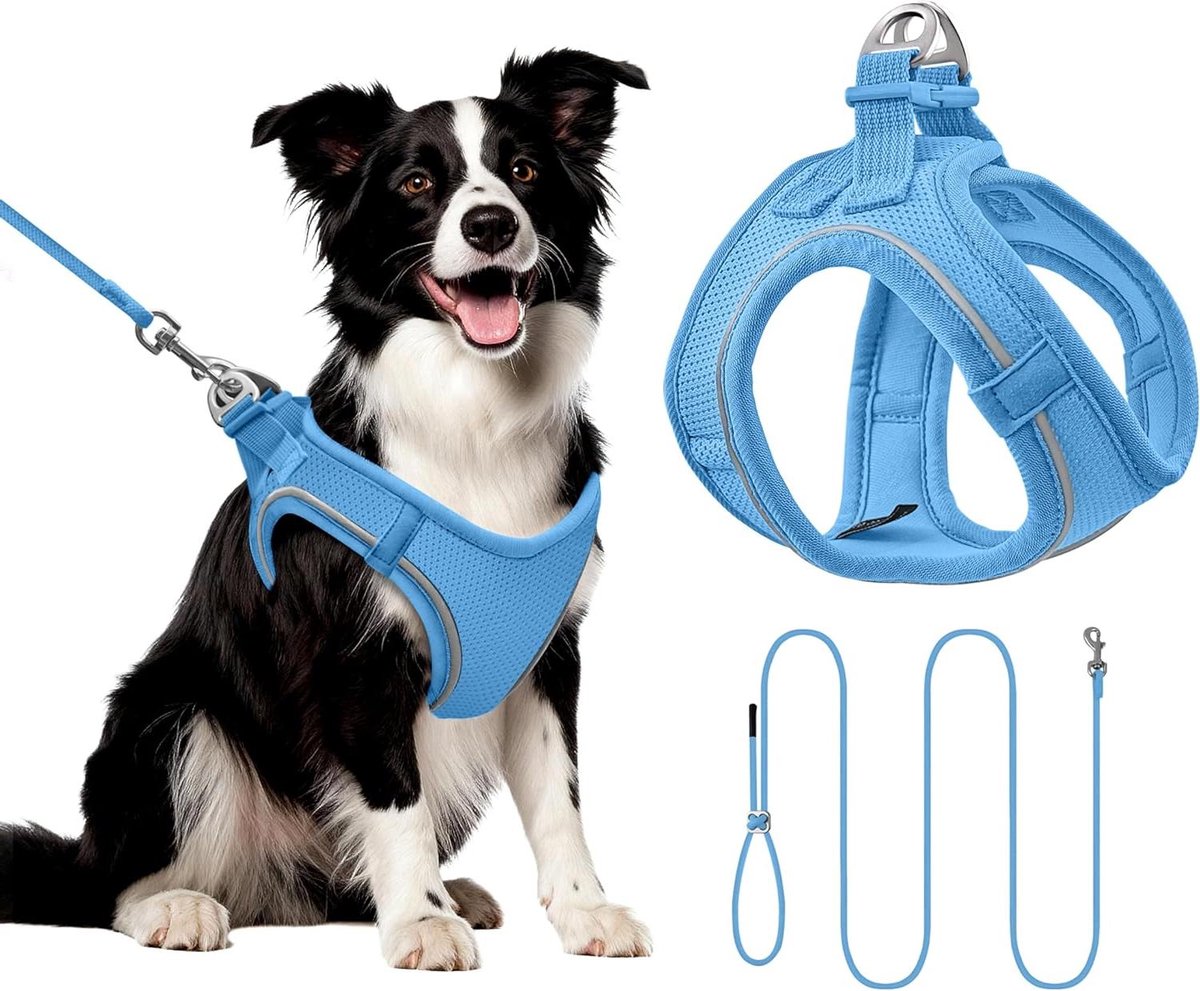 Huisdier Tuigje - Honden Katten - Veilig Wandelen - Ademend Mesh - Maat L - Blauw