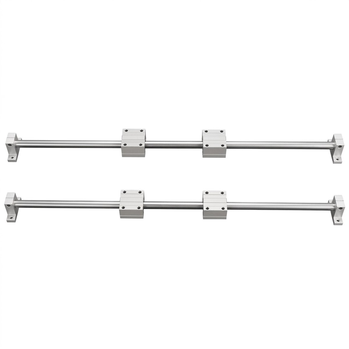 Lineaire geleiding - Lineaire rail - Geleidingsrail set - Lineaire lagers - Aluminium - Soepel - Hoge draagkracht - Nauwkeurig - CNC - 1000mm - 10-delig - Zilver