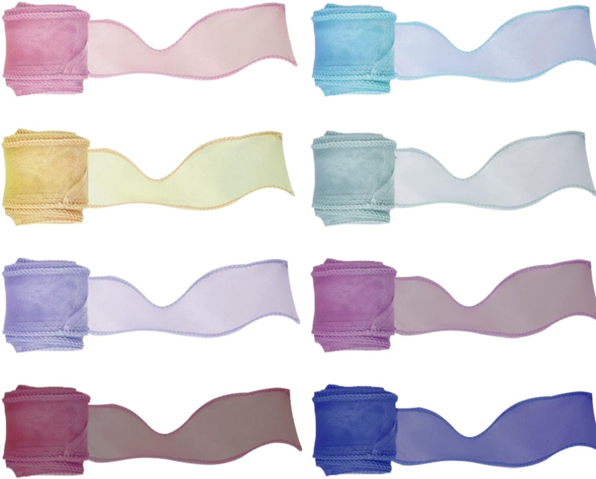 Organza lint, 10 m transparant chiffonlint, satijnen lint van organza voor geschenken, bruiloften, decoratief, Kerstmis, feest, boeket, handwerk