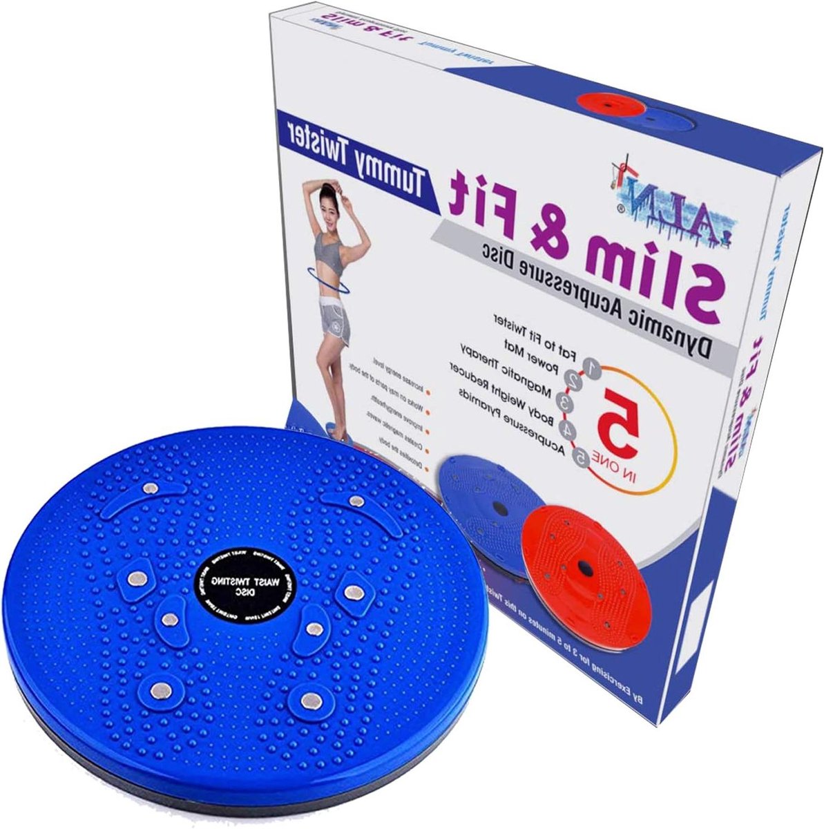 Bovenlichaam Machine - Buiktrainer Twist - Fitness Thuis - Verstevigt Kernspieren - 30 x 28 cm - Blauw