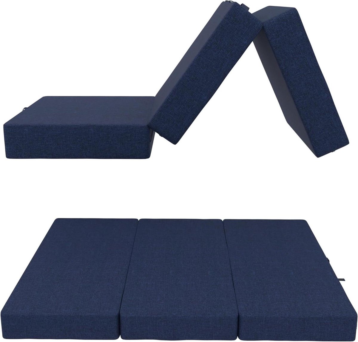 Opvouwbaar Matras - Vouwbed Gastenbed - Logeren en Kamperen - OEKO-TEX Gecertificeerd - 120 x 195 cm - Donkerblauw