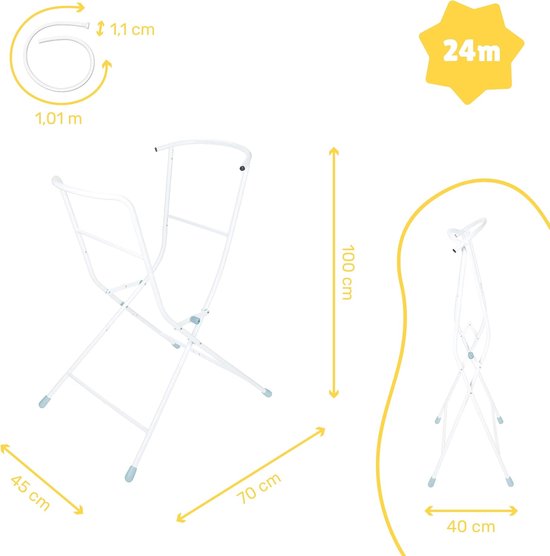 Badstandaard met slang - Babybad verhoger - Comfortabel badderen - Inklapbaar en stabiel - 101 x 30 x 101 cm — afbeelding 4