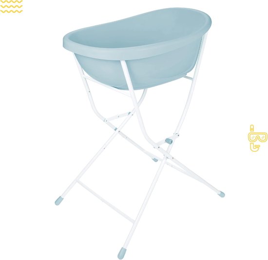 Badstandaard met slang - Babybad verhoger - Comfortabel badderen - Inklapbaar en stabiel - 101 x 30 x 101 cm — afbeelding 5
