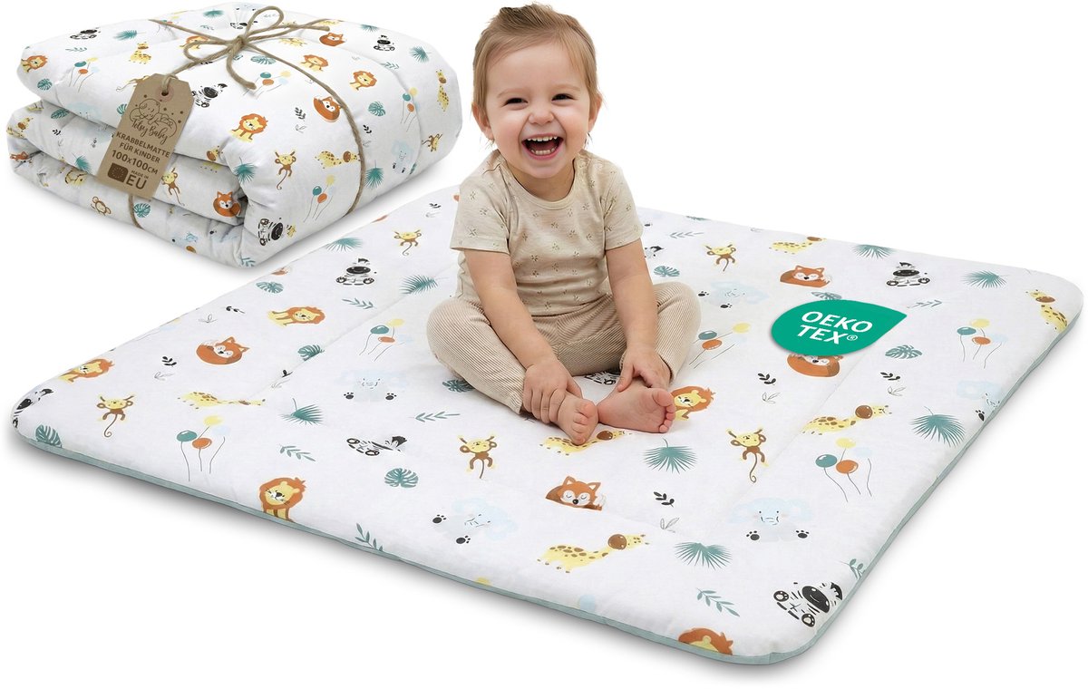Speelkleed Kruipmat Baby Speelmat Vloerkleed - Opvouwbaar Wasbaar Zacht Schokdempend Dubbelzijdig Voor Kinderkamer Box Boxkleed Reiskleed Peuter Kinderen Oeko-Tex