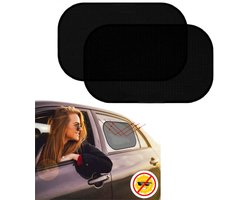 Set van 2 zonneschermen voor de auto – UV-bescherming/warmte-isolatie – Snelle en eenvoudige montage – Volledig dekkend zonnescherm van gaas (statische hechting) – Zonnescherm voor voor- of zijruit – 50 x 30 cm