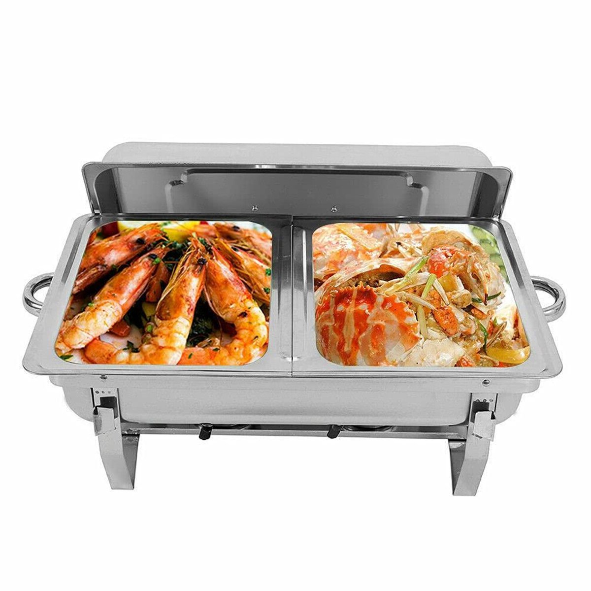 Voedselwarmer - Warmhoudcontainer Buffetwarmer - Buffetten Serveren - Duurzaam RVS Frame - 75 Liter - Zilver