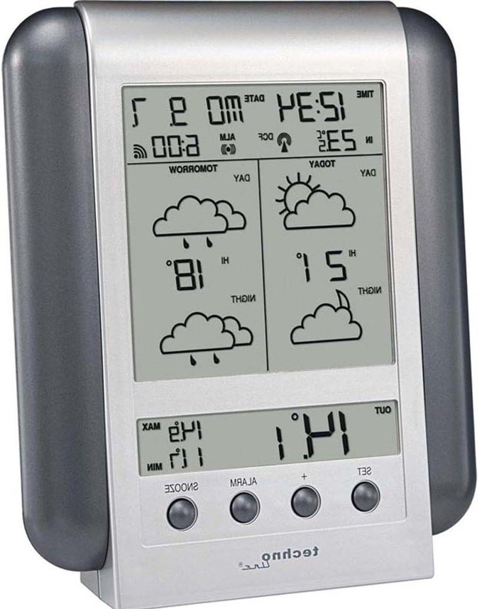 Weerstations Set - Weercomputer Sensor - Weer Voorspellen - 90 Europese Regio's - 135 x 166 cm - Zilver