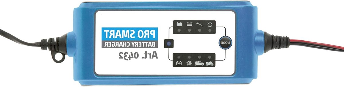 Acculader - Batterijlader - Voertuigen Onderhoud - Intelligent Laden - 6/12 V 4 A - Cyaan Zilver