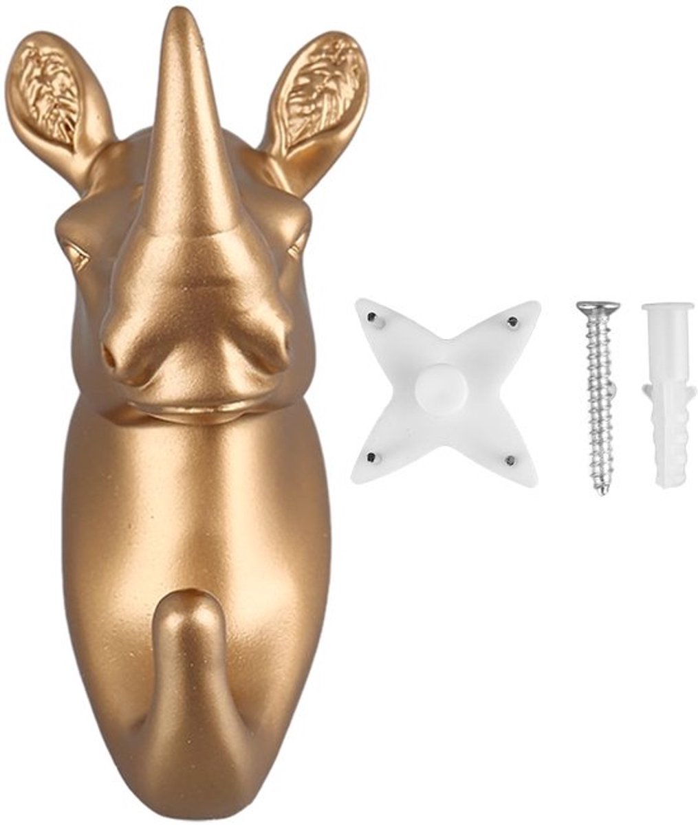 Aladdien - Wandhaak Dierenkop - Neushoorn Kapstok - Decoratief en