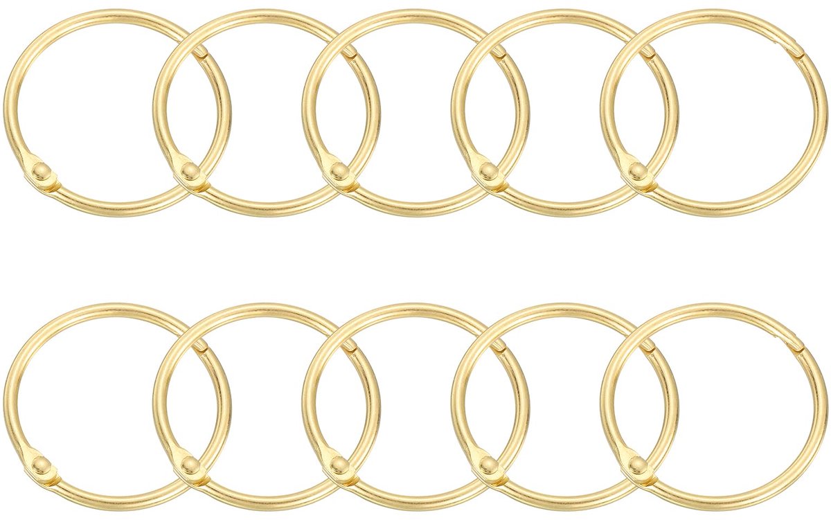 Douchegordijnring, 15 stuks, ronde haken voor douchegordijnen van koolstofstaal, 1,5 inch ring voor losse bladeren voor douchegordijnstang (goud)