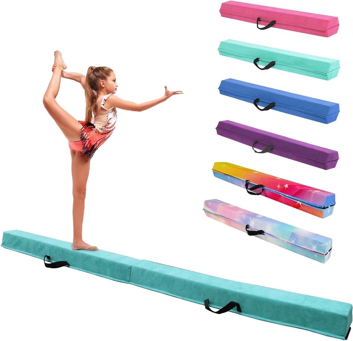 Opvouwbare Balk - Gymnastiek Straal - Thuis Oefenen - Antislip Basis - Verkrijgbaar in 8 9 10FT - Groen