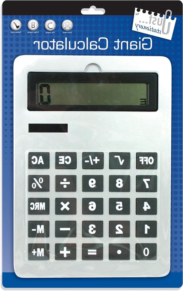 Grote Rekenmachine - Zonnecalculator Bureau - Dagelijkse Berekeningen - Kantelbaar Display - A4 Formaat - Zwart