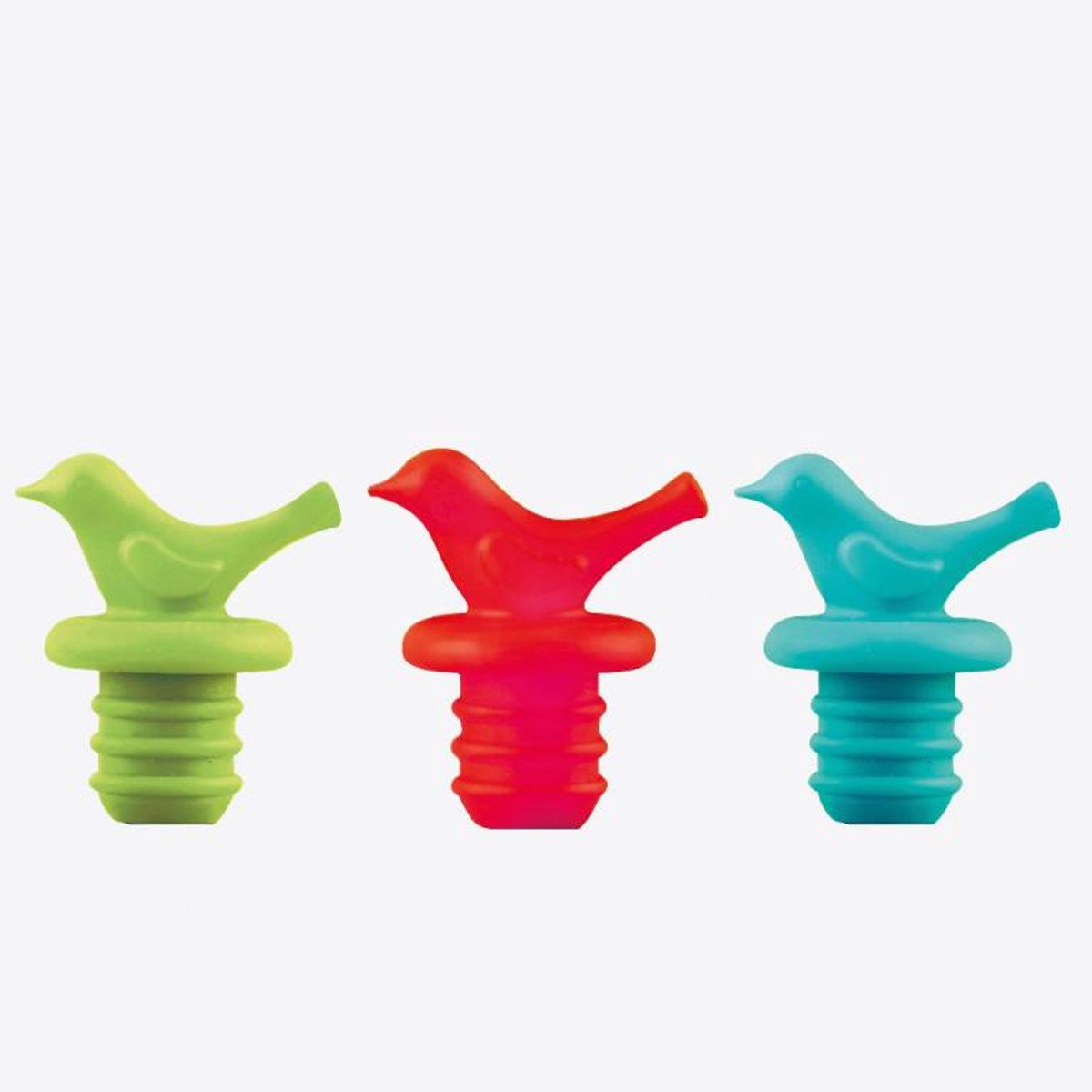 Dotz flessenstop uit silicone rood; groen of blauw