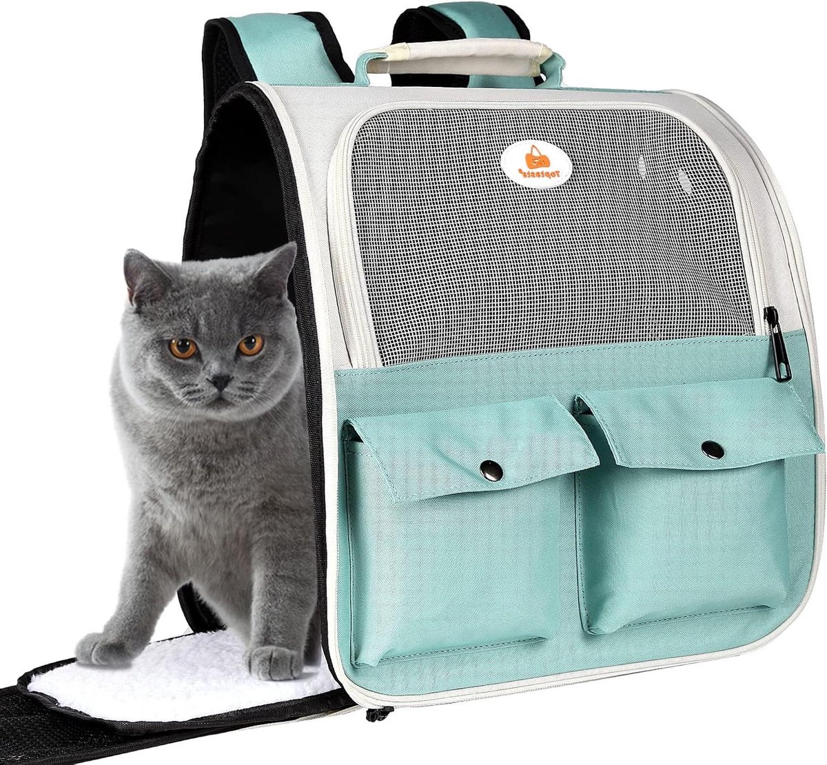 Huisdier Rugzak - Draagtas Kat - Reizen met Huisdier - Luchtvaart Goedgekeurd - Tot 11 kg - Lichtblauw