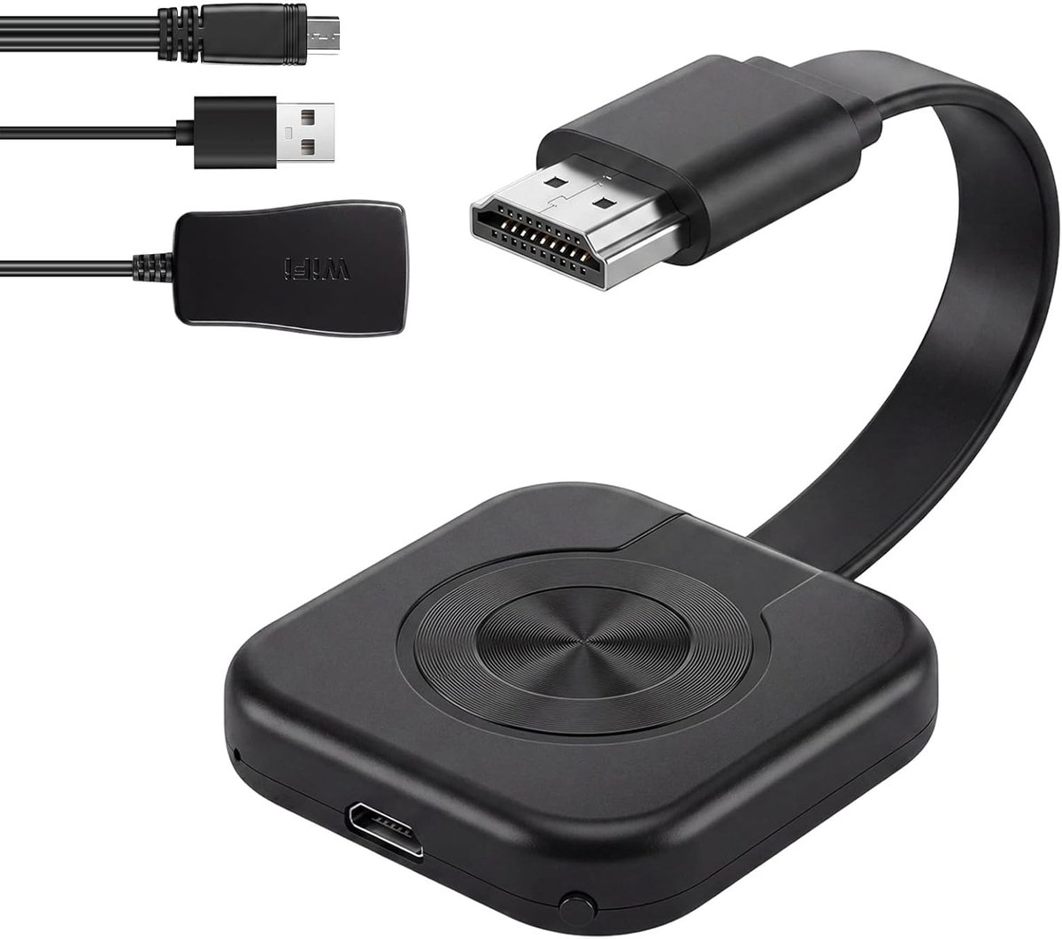 Draadloze HDMI-dongle 1080P, Wi-Fi-ontvanger, displayadapter voor screen mirroring – geschikt voor tv, monitor, projector, iOS, Android, Windows, Mac – plug-and-play.