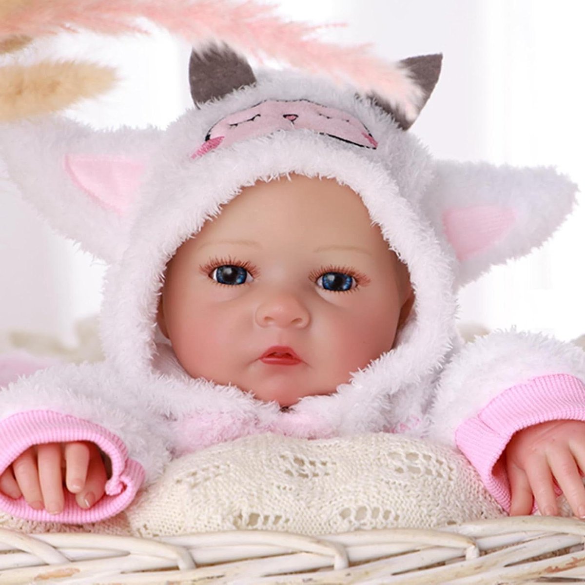 Babypop Levensecht - Reborn pop - Kinderen Spelen - Handgemaakte Details - 43 cm - Roze