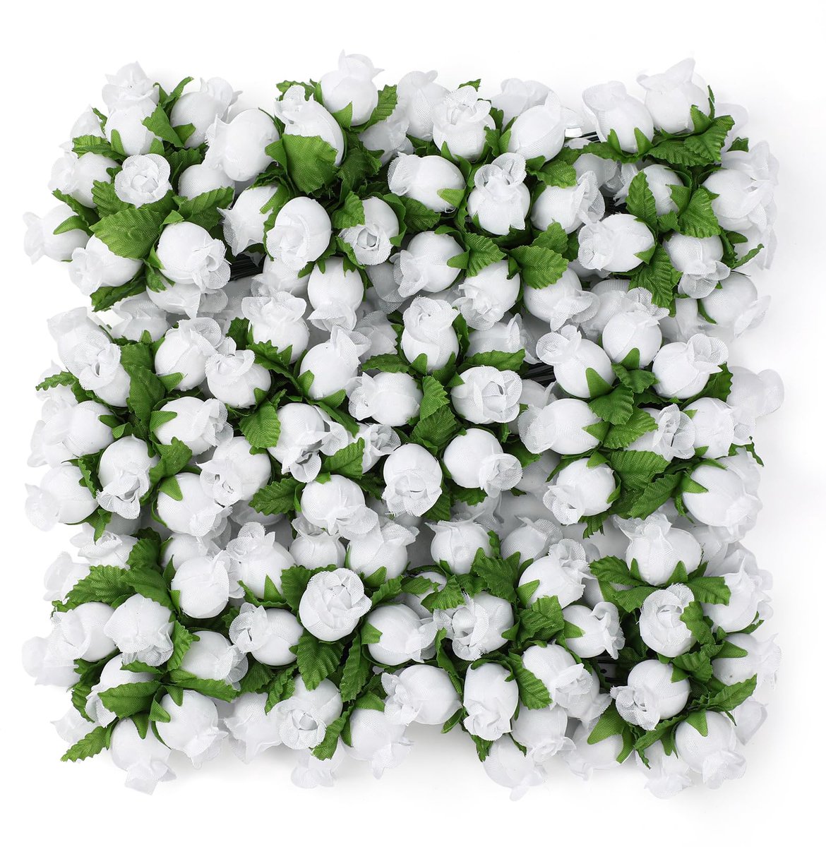 144 stuks mini-rozen kunstbloemhoofden, witte plastic rozenknoppen met stengels om te knutselen, kleine neprozen voor doe-het-zelf Valentijnsdag, bruiloft, boeket festival, decoratie, kleine