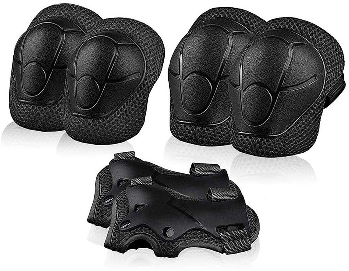 Kinder Beschermers - Valbescherming Set - Buiten Sporten - Verstelbare Bandjes - Pakket 28.8cm - Zwart