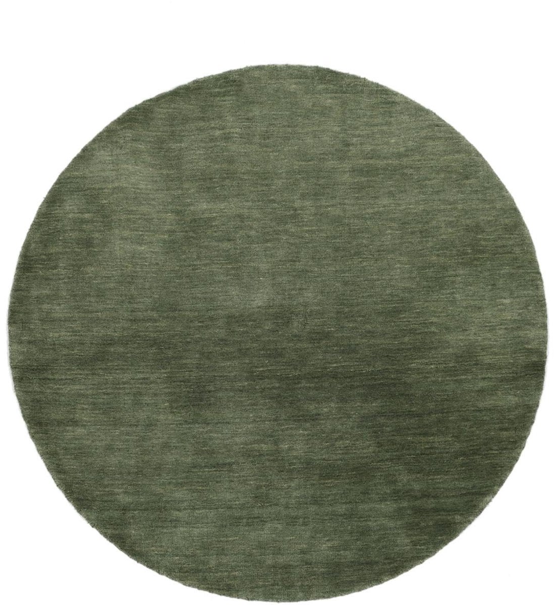 Handloom, Vloerkleed, Ø 100 cm, Rond, Middelpolig, Woonkamer, Eetkamer, Slaapkamer, Hal, Alleen chemisch reinigen, Care & Fair gecertificeerd, Forest Groen