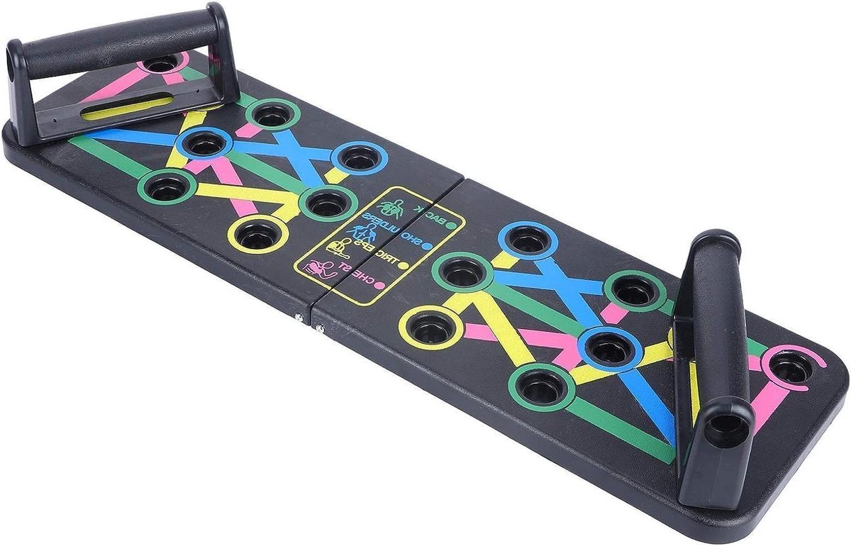 Opvouwbaar Push Up Board - Fitness Trainer - Kracht Training - 14 Verschillende Posities - 60 cm - Varianten