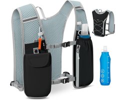 Running Rugzak voor Mannen en Vrouwen, Reflecterend, 500 ml Water Fles, voor Marathons, Trail Running, Fietsen, Wandelen