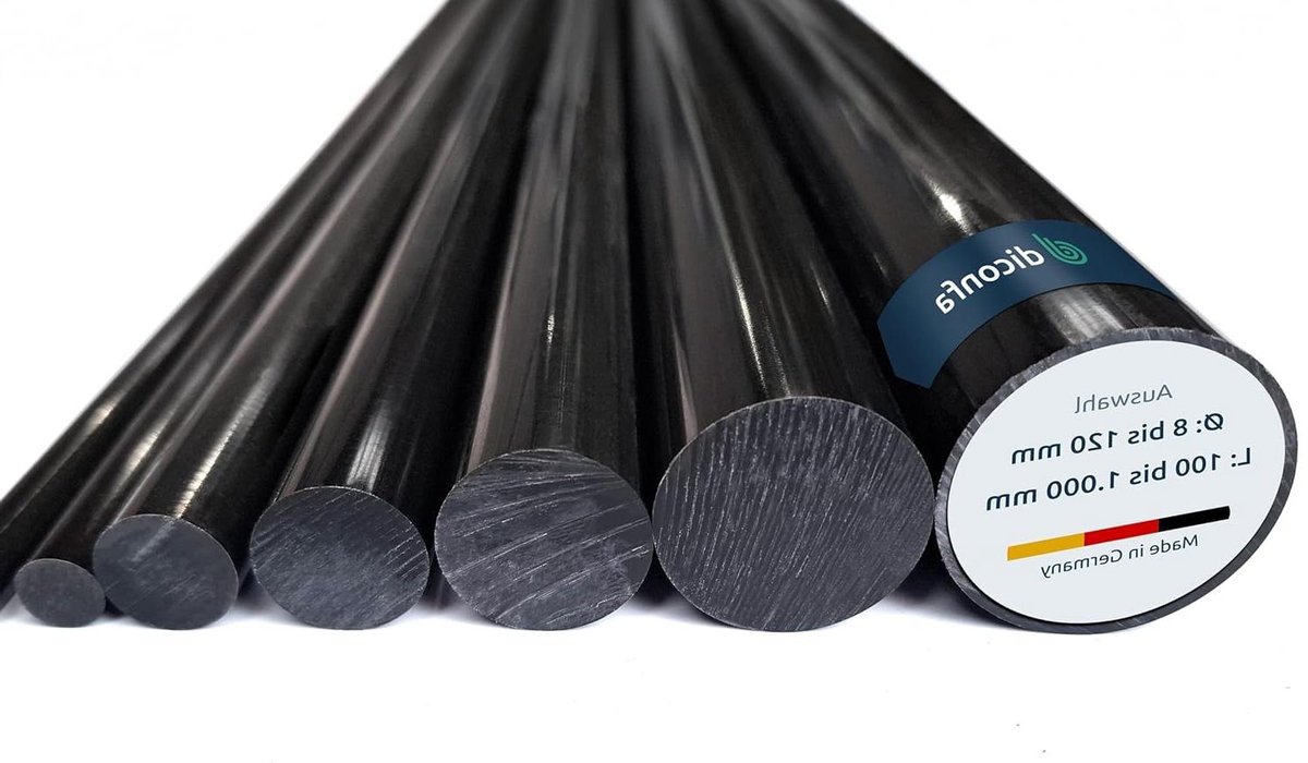 Kunststof Ronde Staaf - Zwarte Stok - Machine Onderdelen - Op Maat Gemaakt - 8mm x 1000mm - Zwart