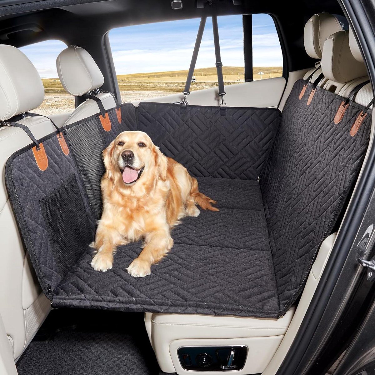 Honden Autobed - Reismand Hond - Veilig Reizen - Verstevigde Bodem - XL Ligoppervlak - Zwart