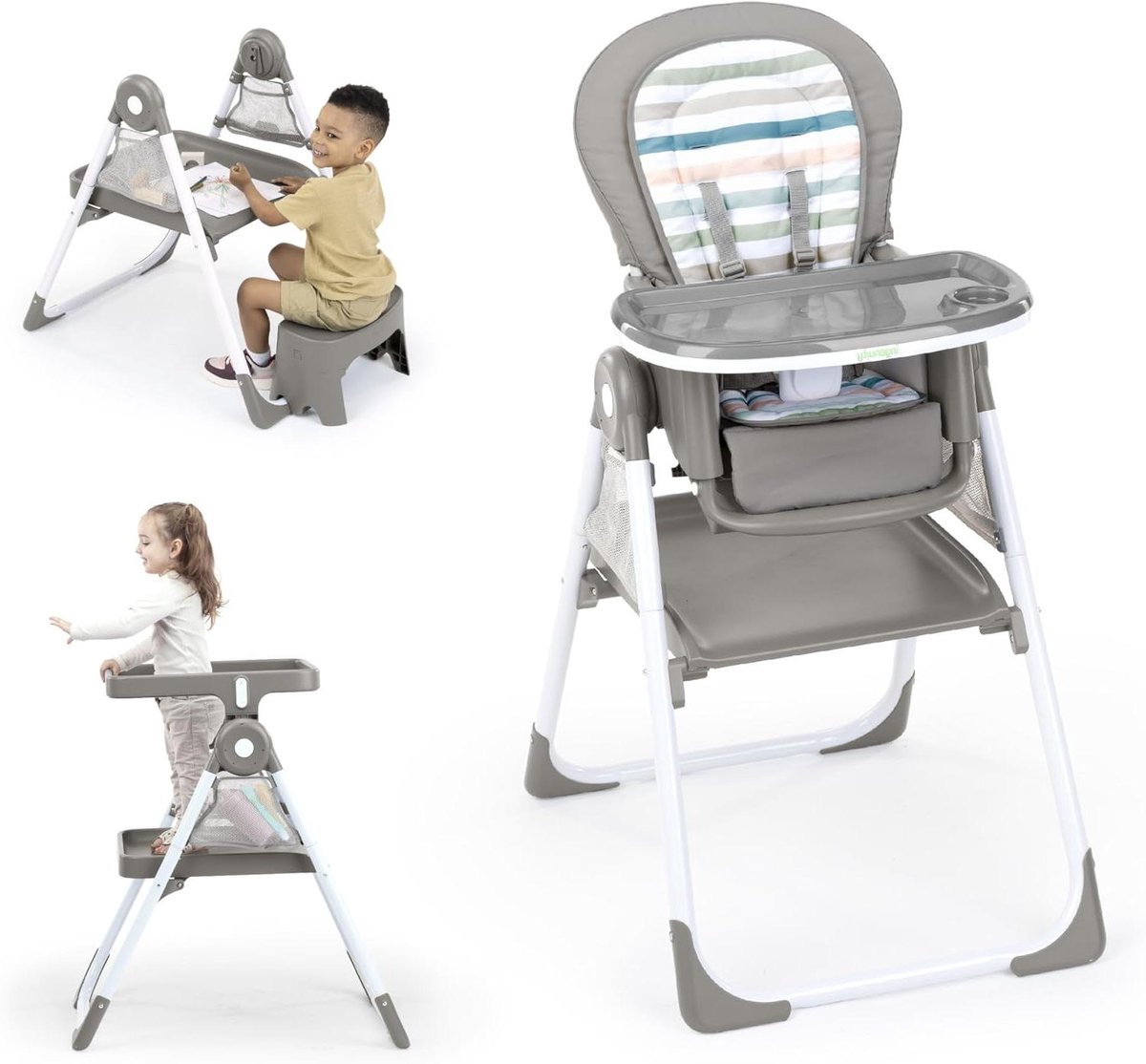 Kinderstoel - Multifunctionele Stoel - Eten en Spelen - 9 Gebruiksfuncties - 81.99 x 59 x 119 cm - Soulful Skies