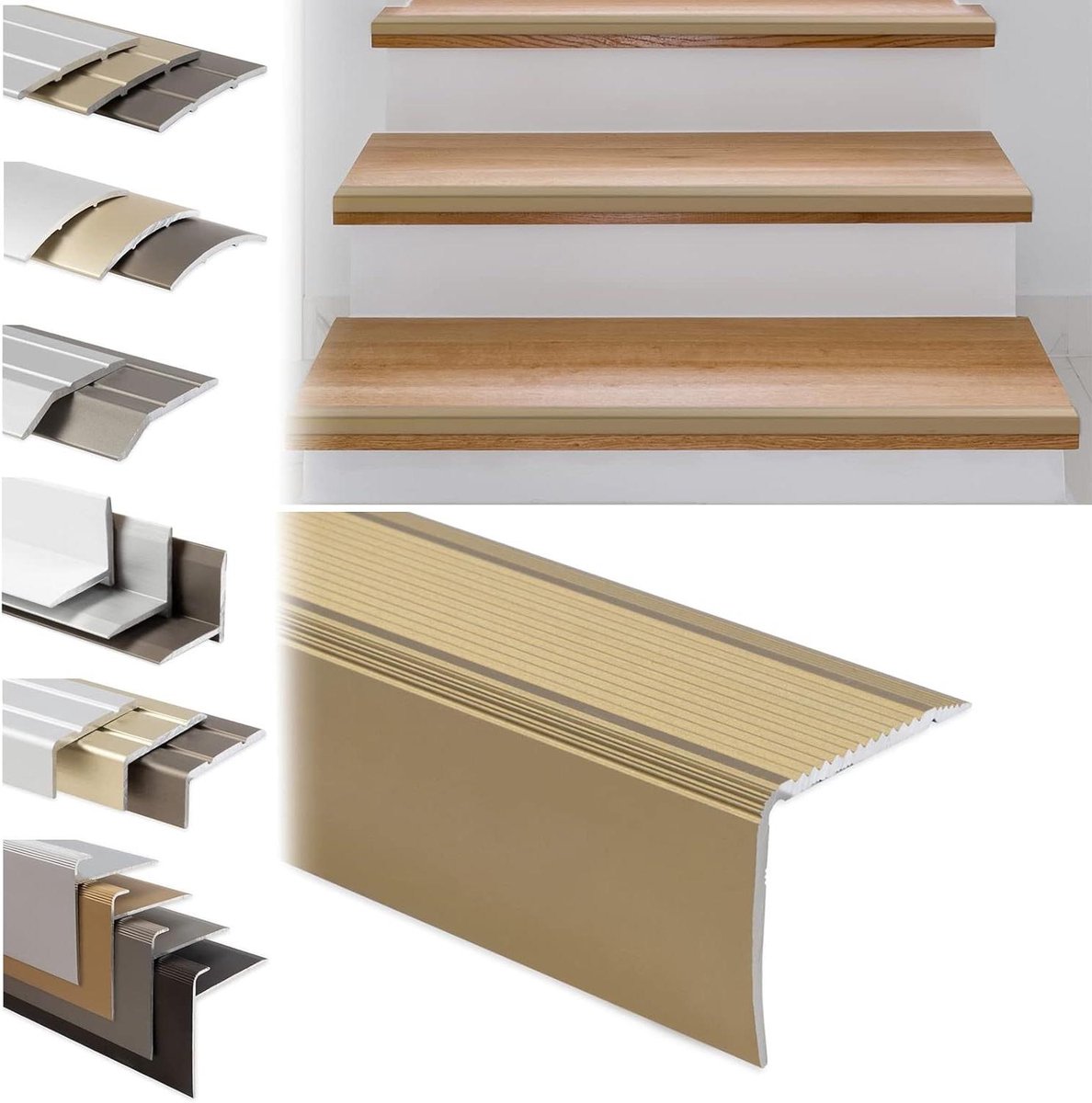 Trapprofiel - Vloerstrip - Trap afwerking - Zelfklevend - 134 cm - Goud