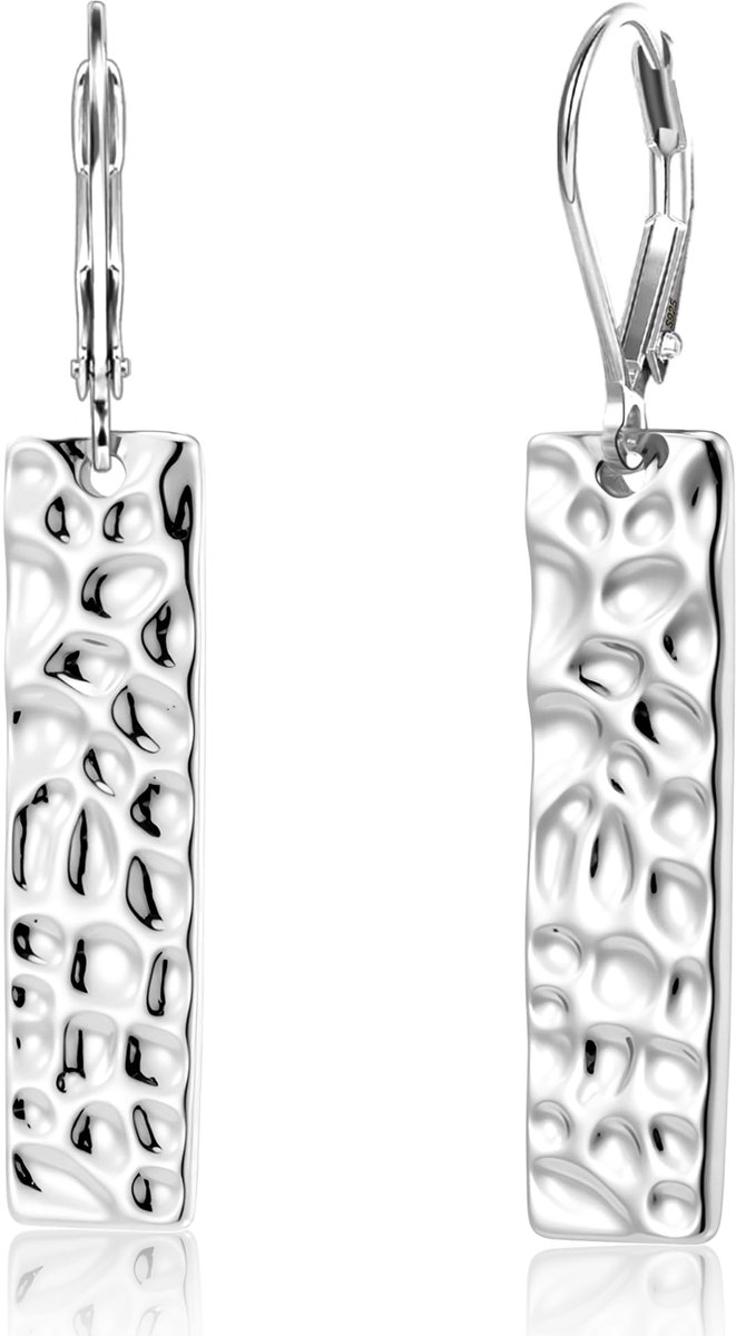 Oorbellen, hypoallergene gehamerde oorbellen, sterlingzilver 925 Franse haakjes,boho-sieraden voor dames