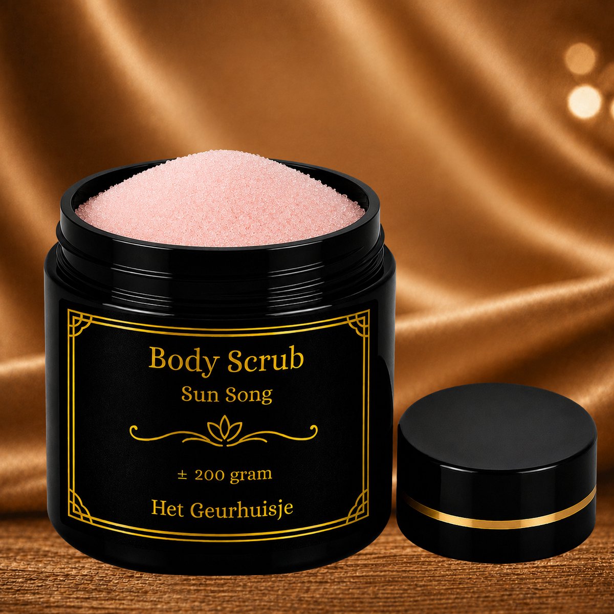 Luxe Body Scrub 200 g – Sun Song (LV) – Met Himalayazout & Dode Zeezout – Handgemaakt & Dierproefvrij