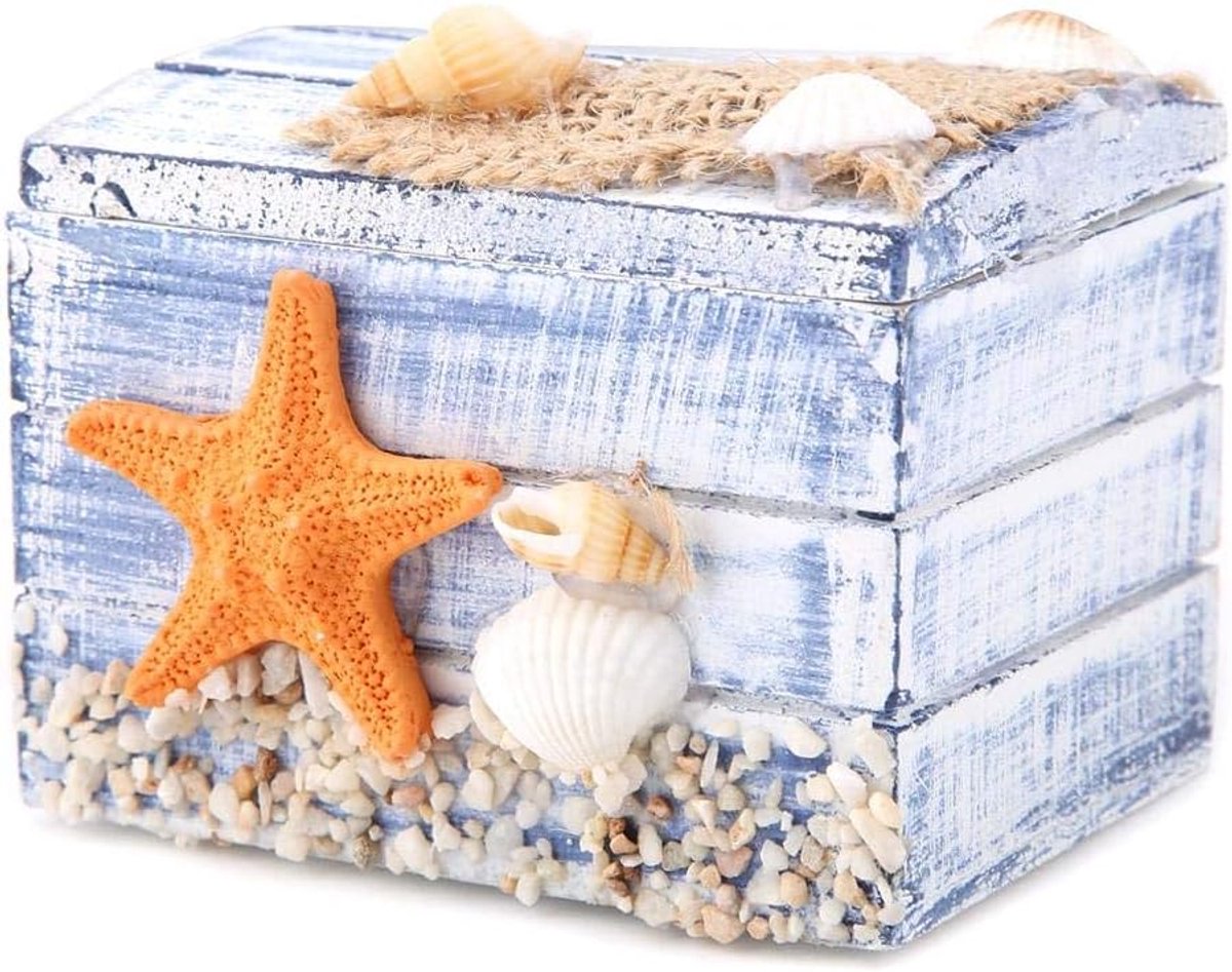mediterrane stijl houten sieradendoos draagbare kleine opbergdoos (zeester) voor bruiloft partij gunst behandelt snoep Mini geschenken naaien Set cosmetische organisator
