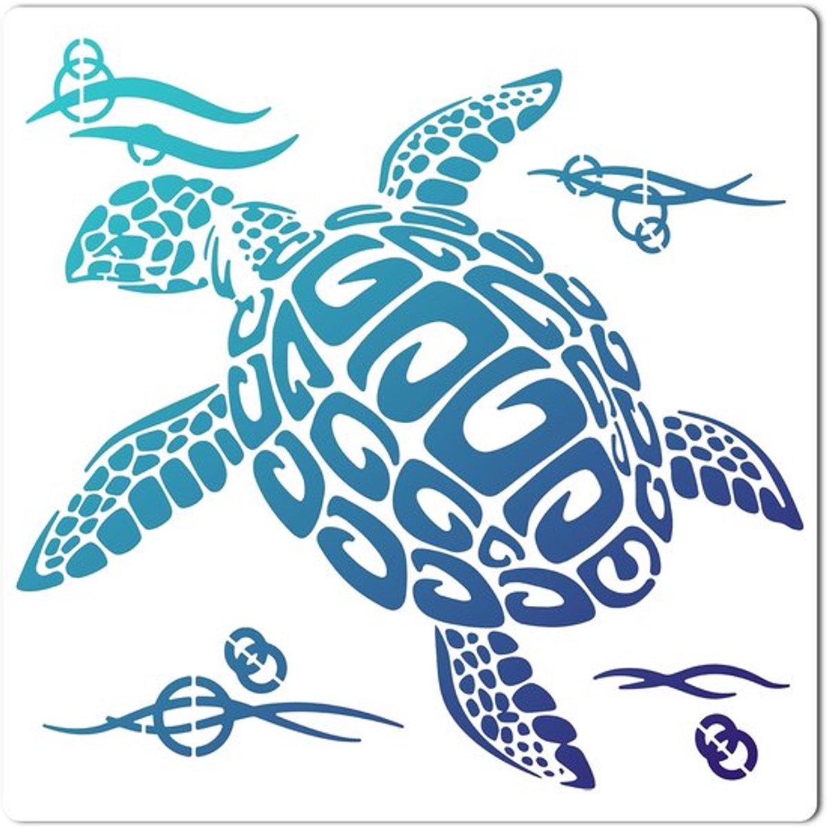 Jhubersproducts - Schildpadsjablonen - Herbruikbaar stencil - Groot