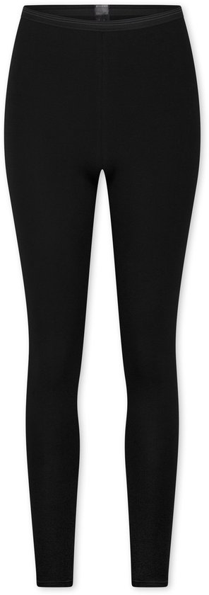 Zwarte legging, staand op witte achtergrond.