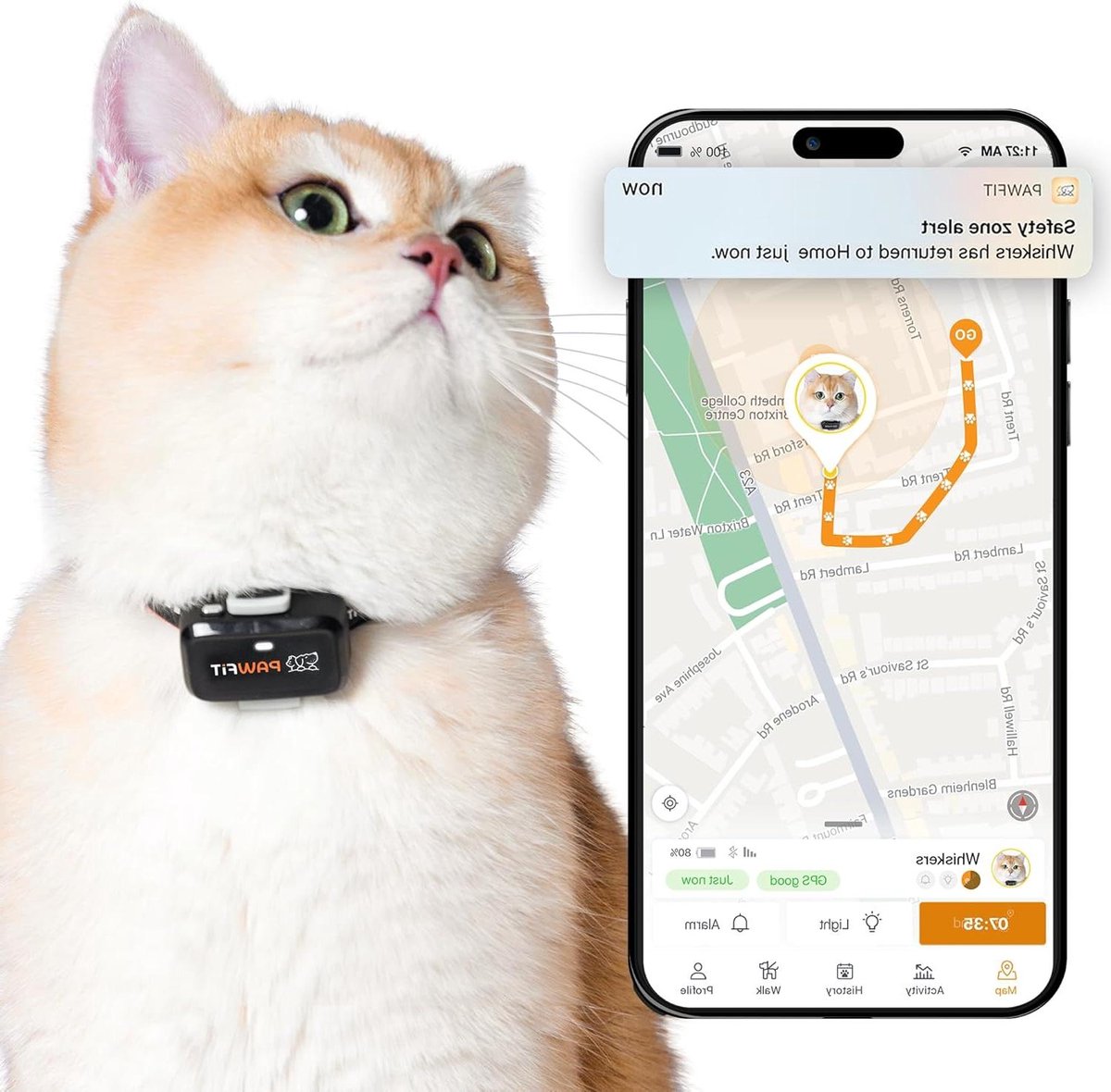 Huisdier Tracker - GPS Locatie - Veiligheid Thuis - Onbeperkt Bereik - Ultralicht - Zwart