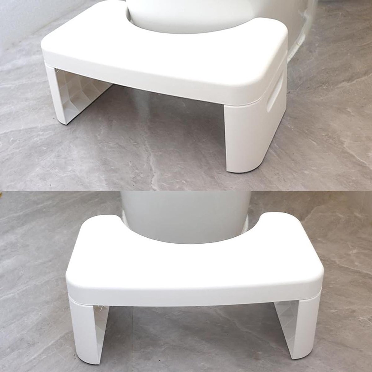 Opvouwbaar Toiletkrukje - Poepkrukje Badkamer - Comfortabel Zitten - Ergonomisch Ontwerp - 7 Inch Hoog - Wit
