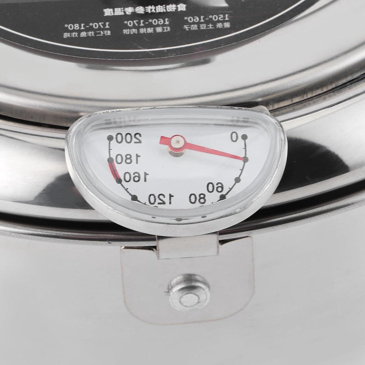 Frituurpan - Japanse pan - Perfect Frituren - Ingebouwde thermometer - 25 x 22 x 11 cm - Roestvrij staal