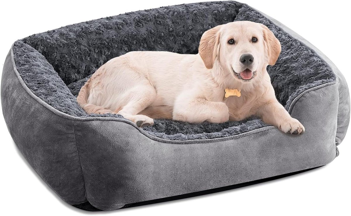 Hondenmand - Huisdierbed - Comfortabel Slapen - Ondersteunend Ontwerp - 76 x 60 cm - Donkergrijs