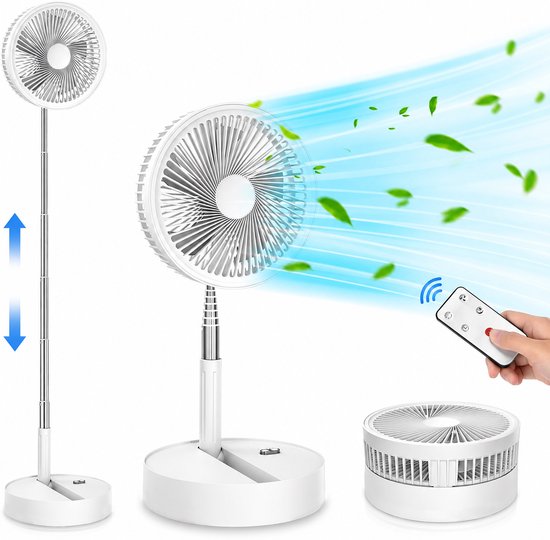 Statiefventilator - Zomerkoeling - Staande ventilator - Verkoeling woonkamer - Slaapkamer ventilator - Hittegolf oplossing - Verstelbare ventilator - Ventilator met afstandsbediening - Stille ventilator - Frisse lucht in huis - Ventil