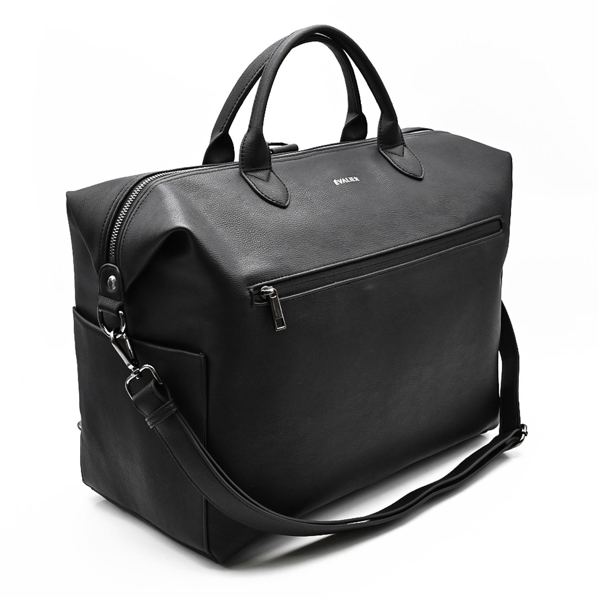 Évalier Voyage Luiertas 5-in-1 - Veganleer – Inclusief Accessoires - Groot Opbergvak – Laptopvak 16 inch – Geïsoleerde Flessenvakken - Rugtas - Crossover - Koffersleeve - Kinderwagenbandjes - Zwart