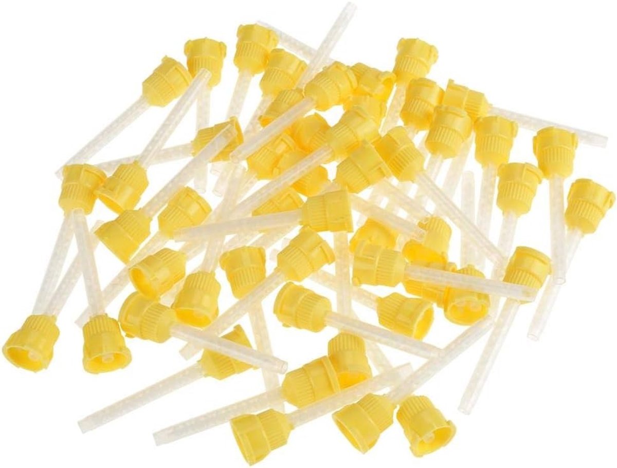 Verpakkingen van 50 Stuks Wegwerp Dental Mixing Tips van Siliconen - 70mm en 4.2mm voor Tandheelkundige Toepassingen