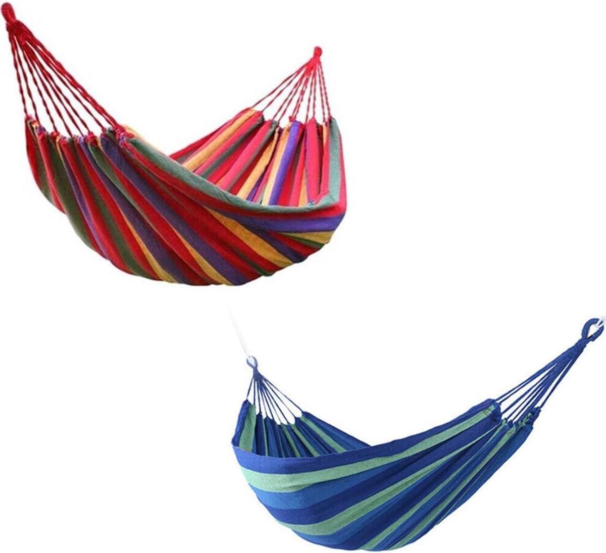 Draagbare Hangmat - Kampeerhangmat - Buiten Ontspannen - Extra Dik Canvas - 280 x 150 cm - Blauw