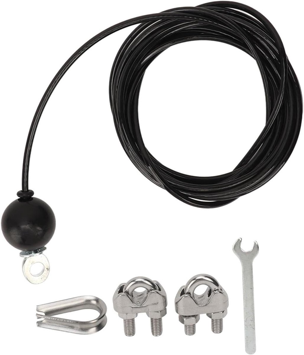 Fitness Pulley Kabel - Krachtkabel Gym - Spieropbouw Thuis - Verstelbare Lengte - 5 meter - Zwart