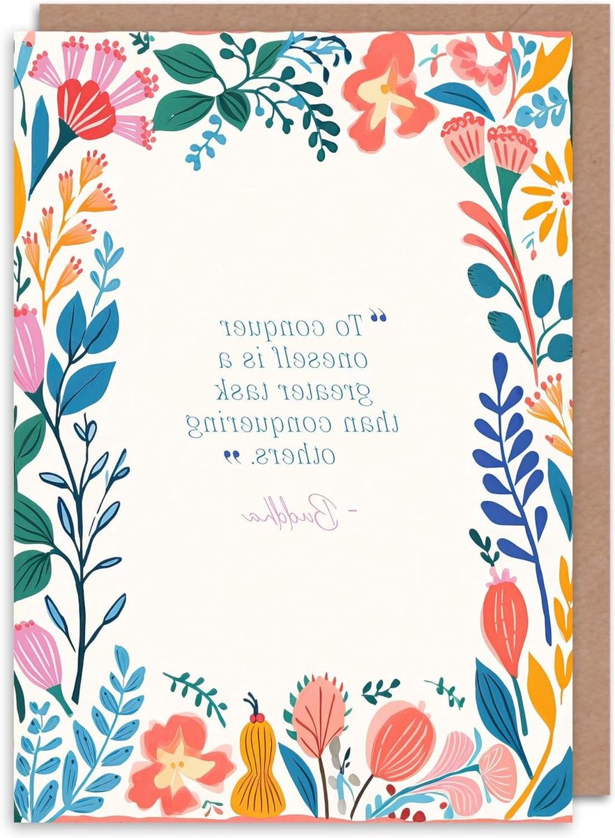 Verjaardagskaart Spiritualiteit - Wenskaart Citaat - Persoonlijke Boodschap - Luxe Zwaar Papier - 17.5 x 12.5 cm - Leeg Binnenin
