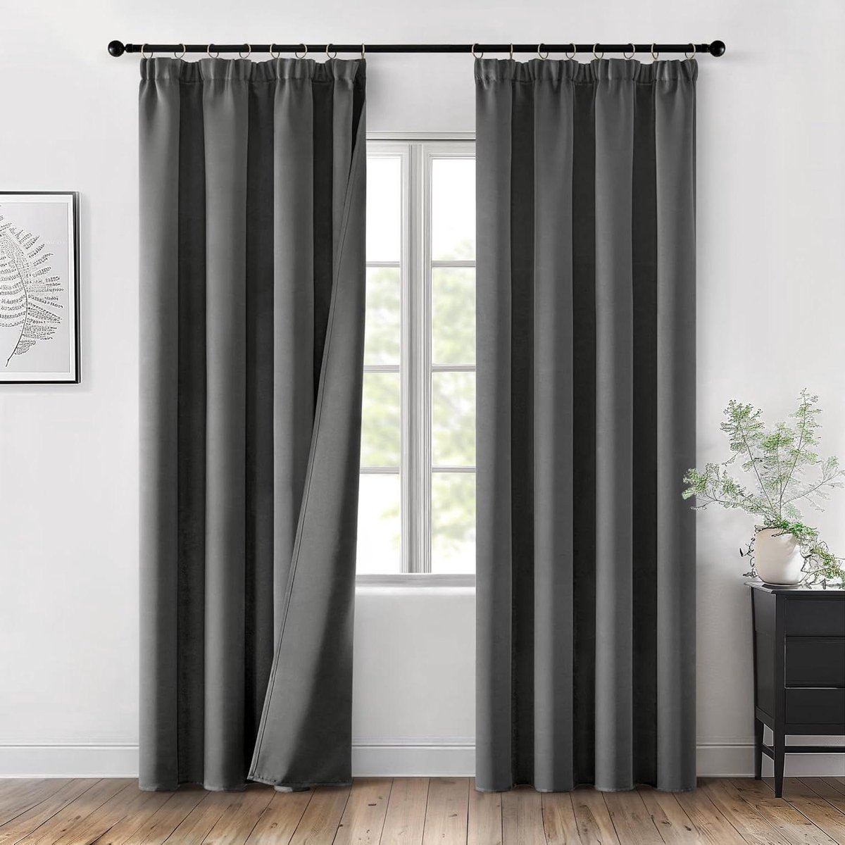 Verduisteringsgordijnen - Gordijnstof Raambekleding - Slaapkamer verduisteren - Warmte-isolerend - 140 x 225 cm - Grijs