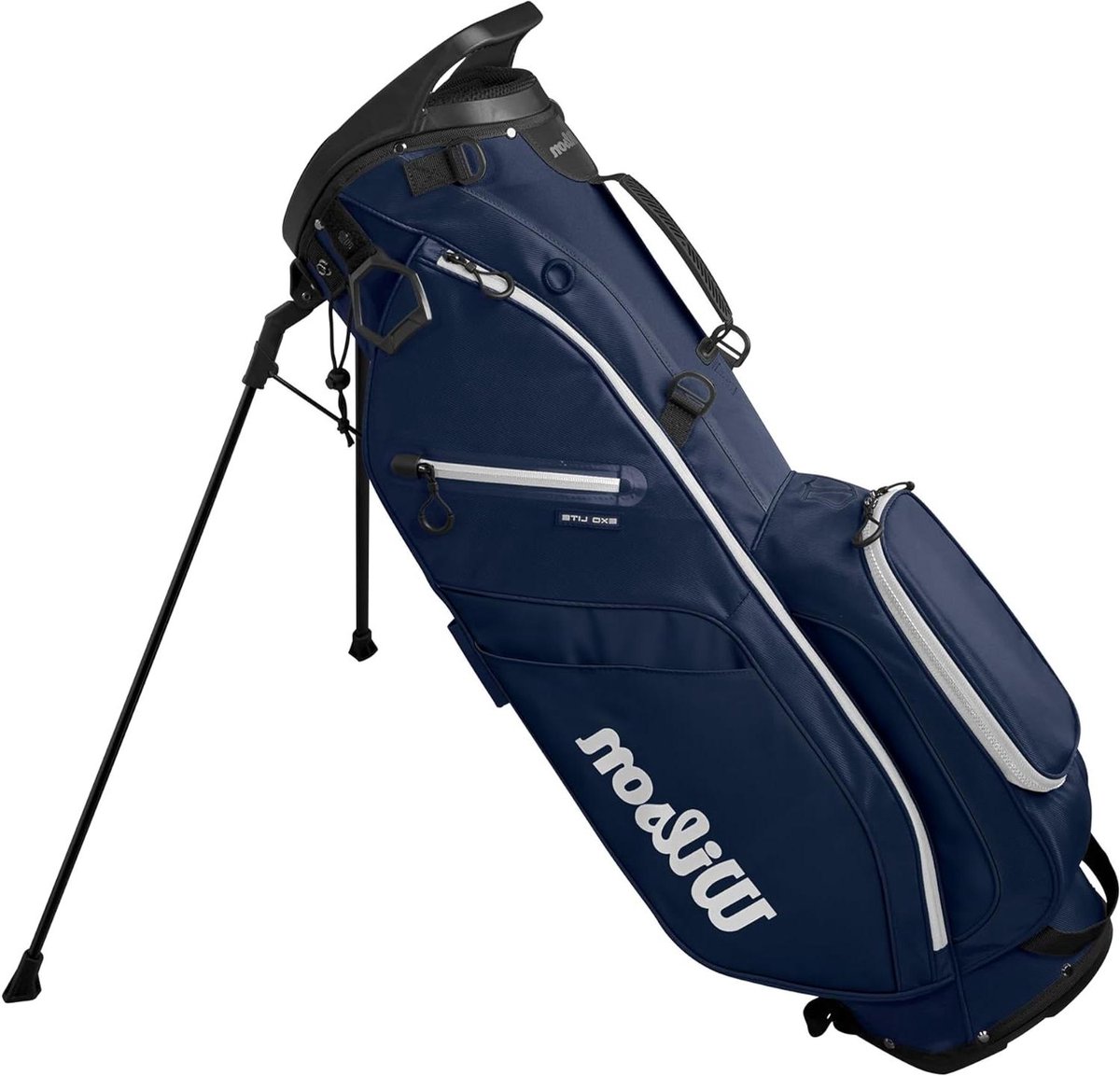 Golftas - Standbag Golf - Sporten - Magnetische sluitzak - 89 cm - Marineblauw/Wit