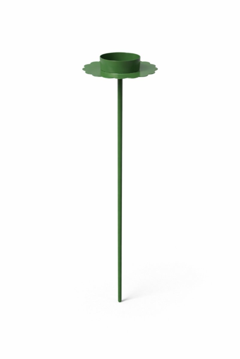 Tuinprikker Chloe Groen – Metalen Tuindecoratie 70 cm – Bloemvorm – Geschikt voor Theelichtje of Vogelvoer - Branded By